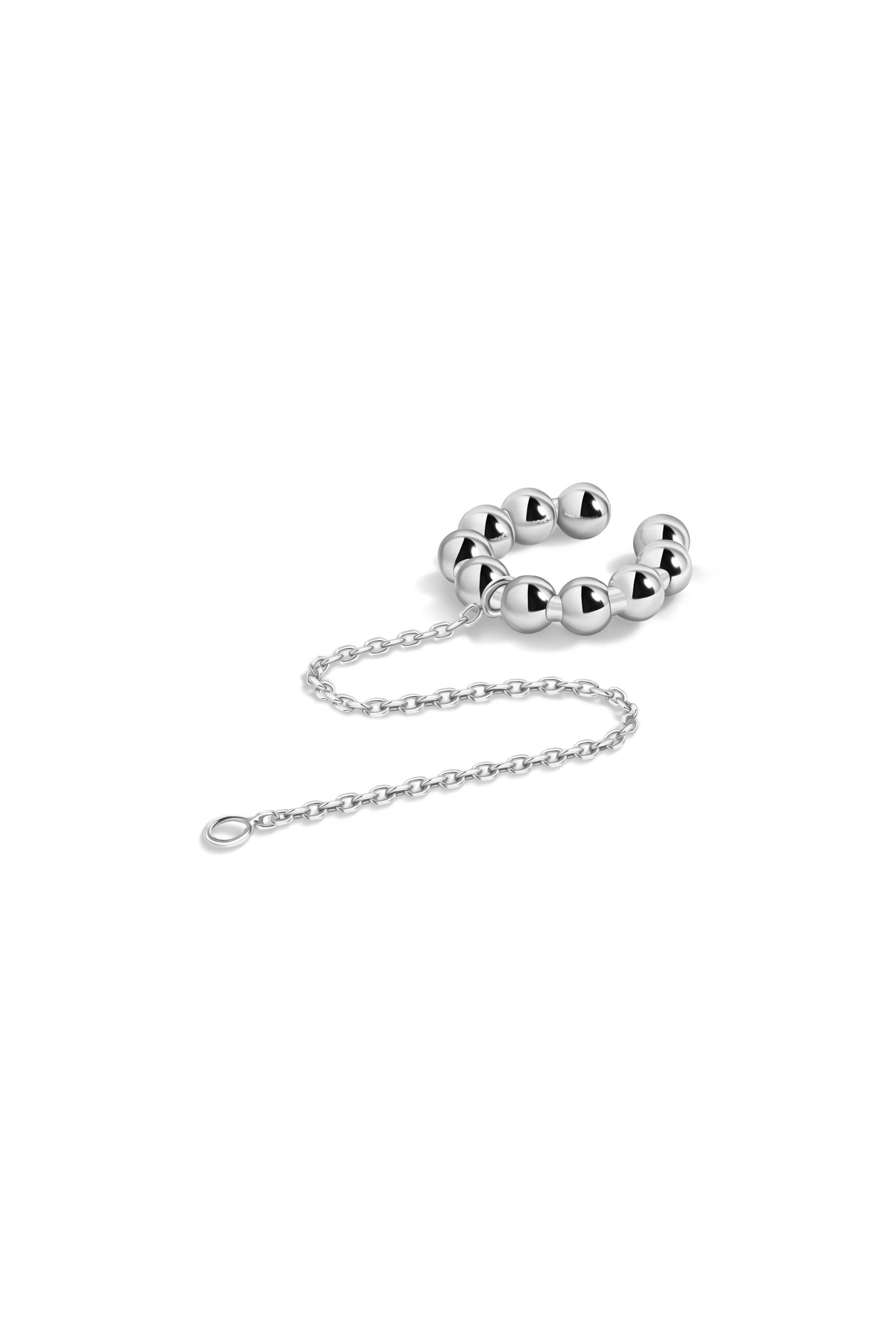 BOLA EAR CUFF WITH CHAIN IN 14K GOLD