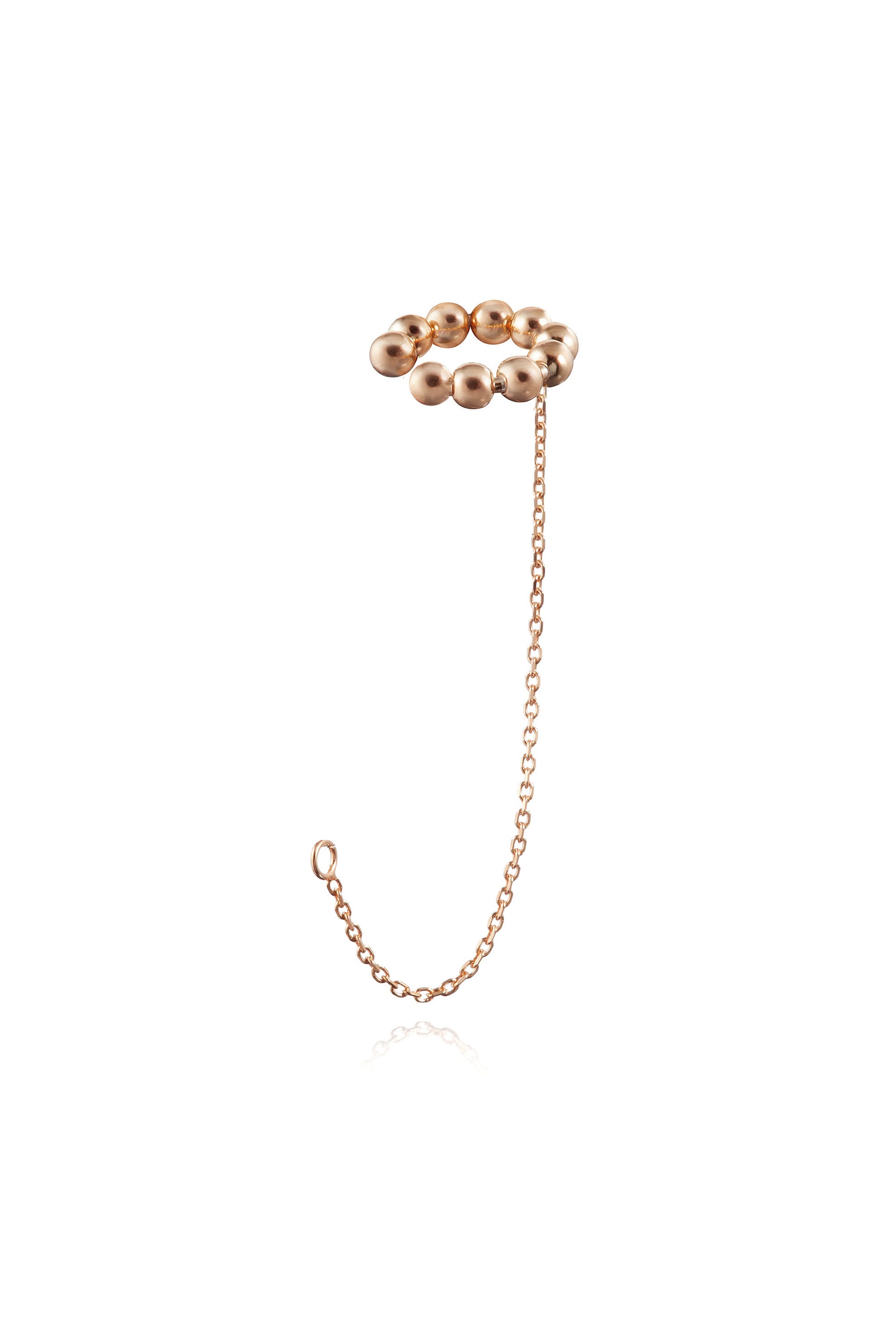 BOLA EAR CUFF WITH CHAIN IN 14K GOLD