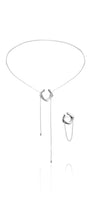 Set of silver transforming jewelry consisting of 7-in-1 cuff-necklace and 3-in-1 cuff-ring 
