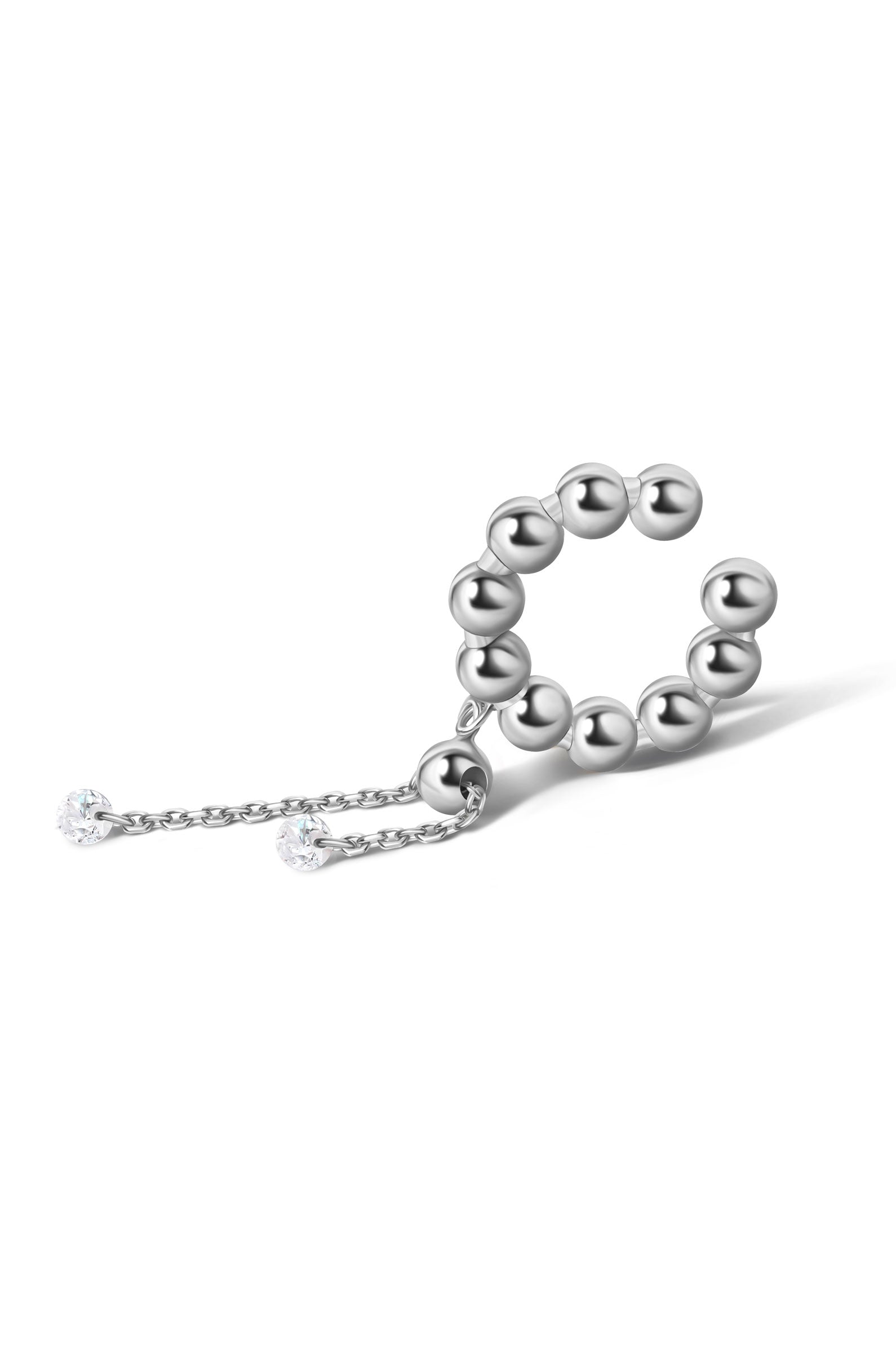 BOLA 2-IN-1 EAR CUFF WITH GEMS IN 14K GOLD