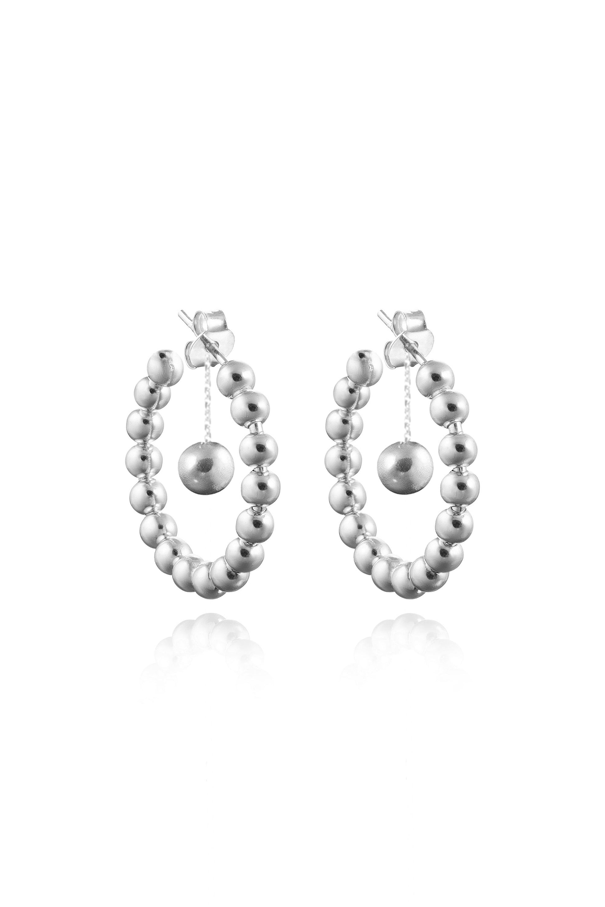 BOLA 2-IN-1 EARRINGS IN STERLING SILVER