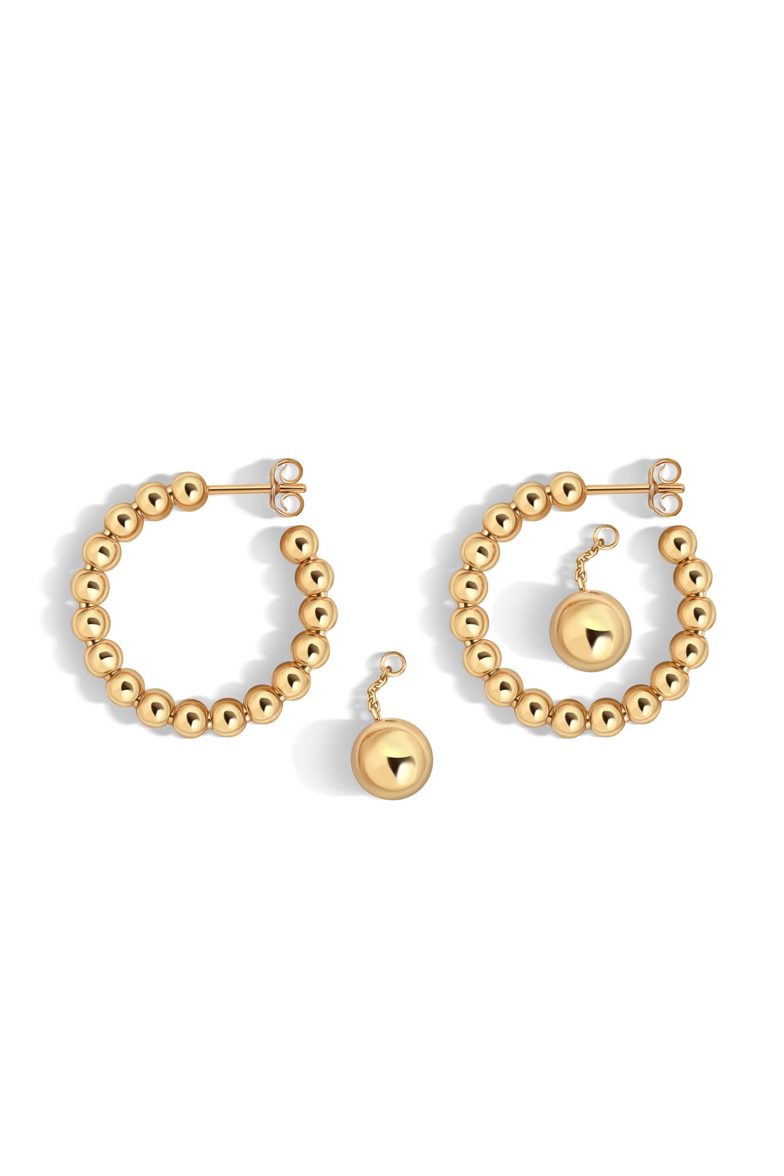 BOLA 2-IN-1 EARRINGS IN 14K GOLD