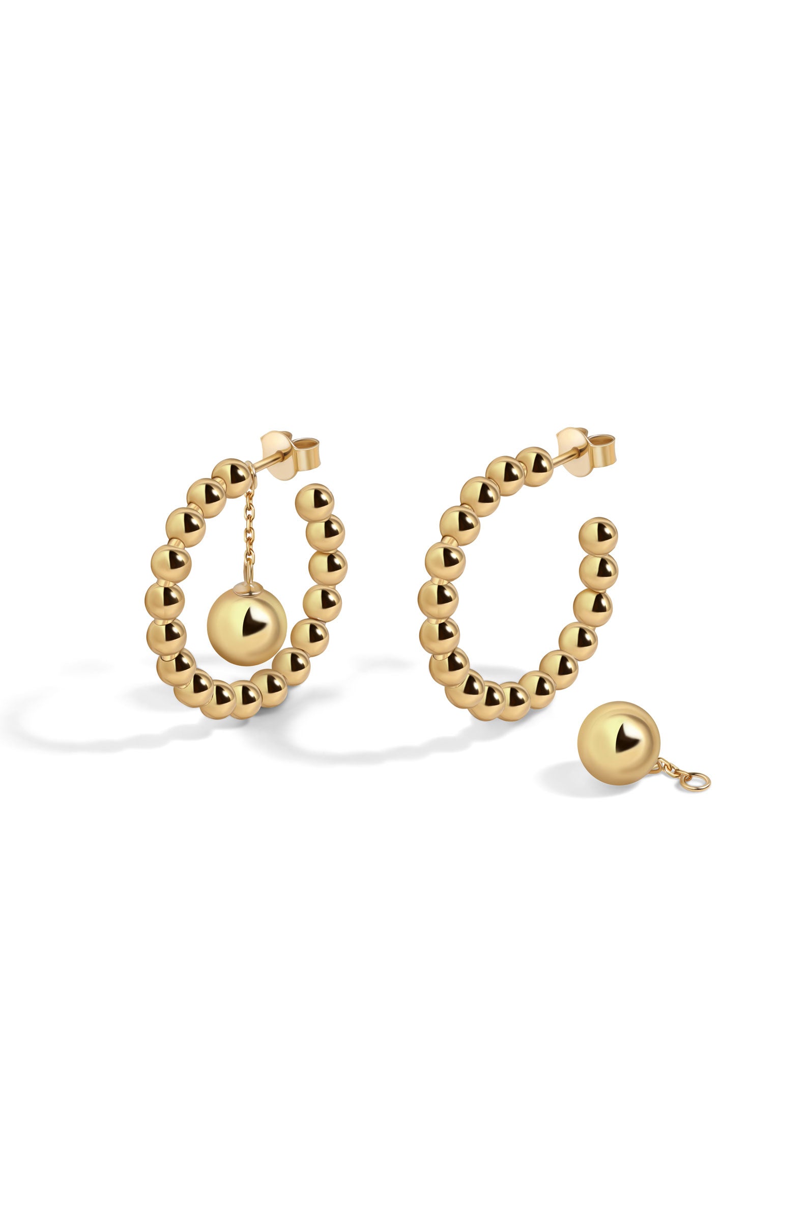 СЕРЕЖКИ 2-В-1 БОЛА ЗІ СРІБЛА