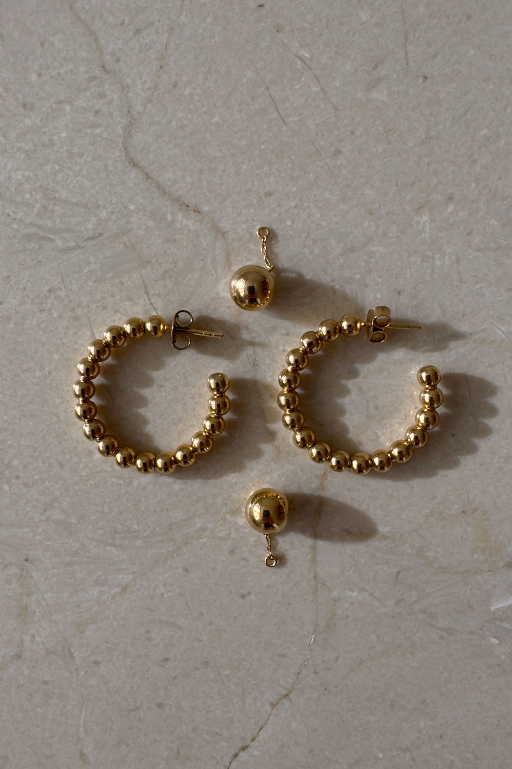BOLA 2-IN-1 EARRINGS IN 14K GOLD