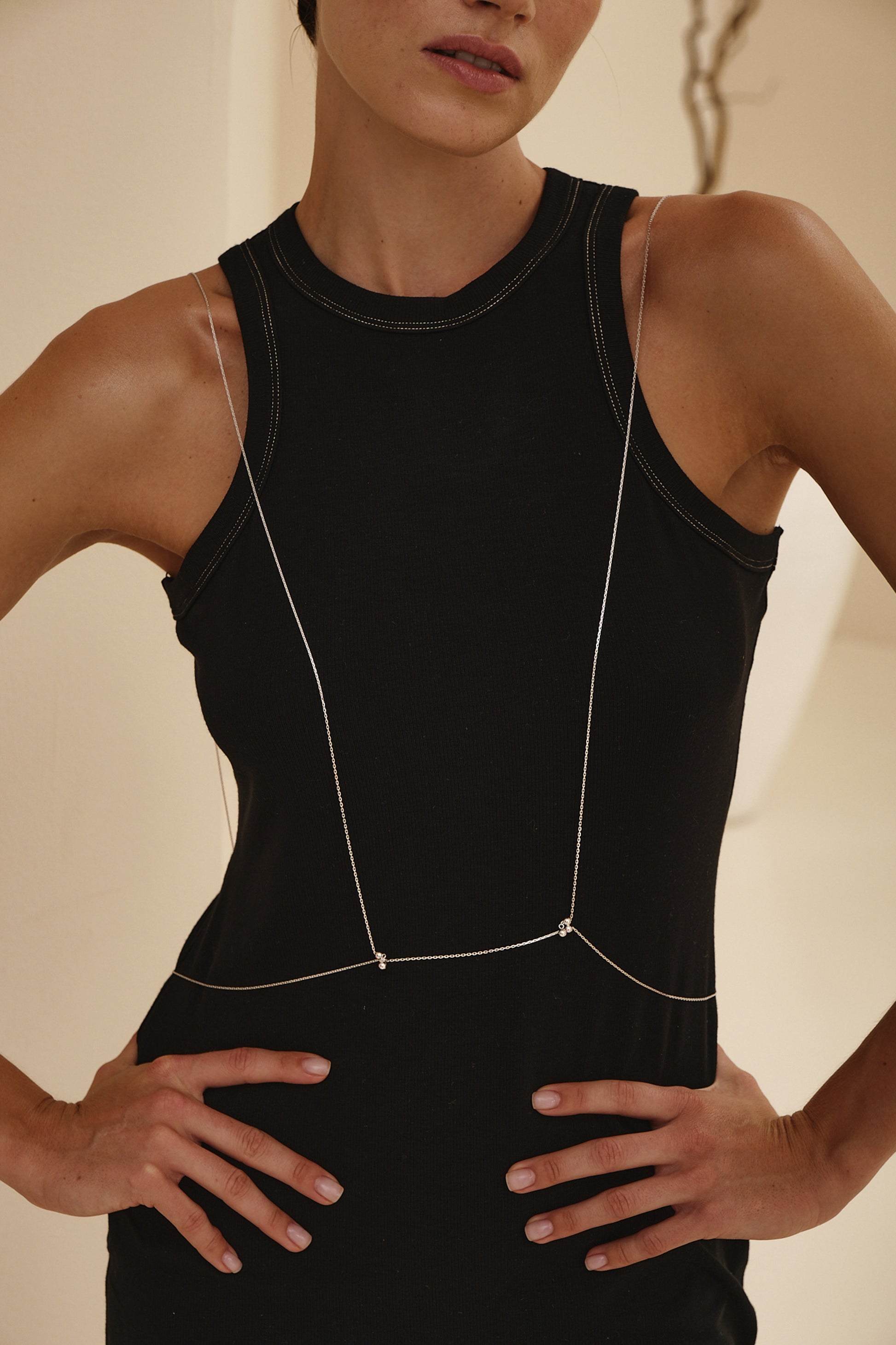 CALOR 3-IN-1 BODY CHAIN IN 14K GOLD