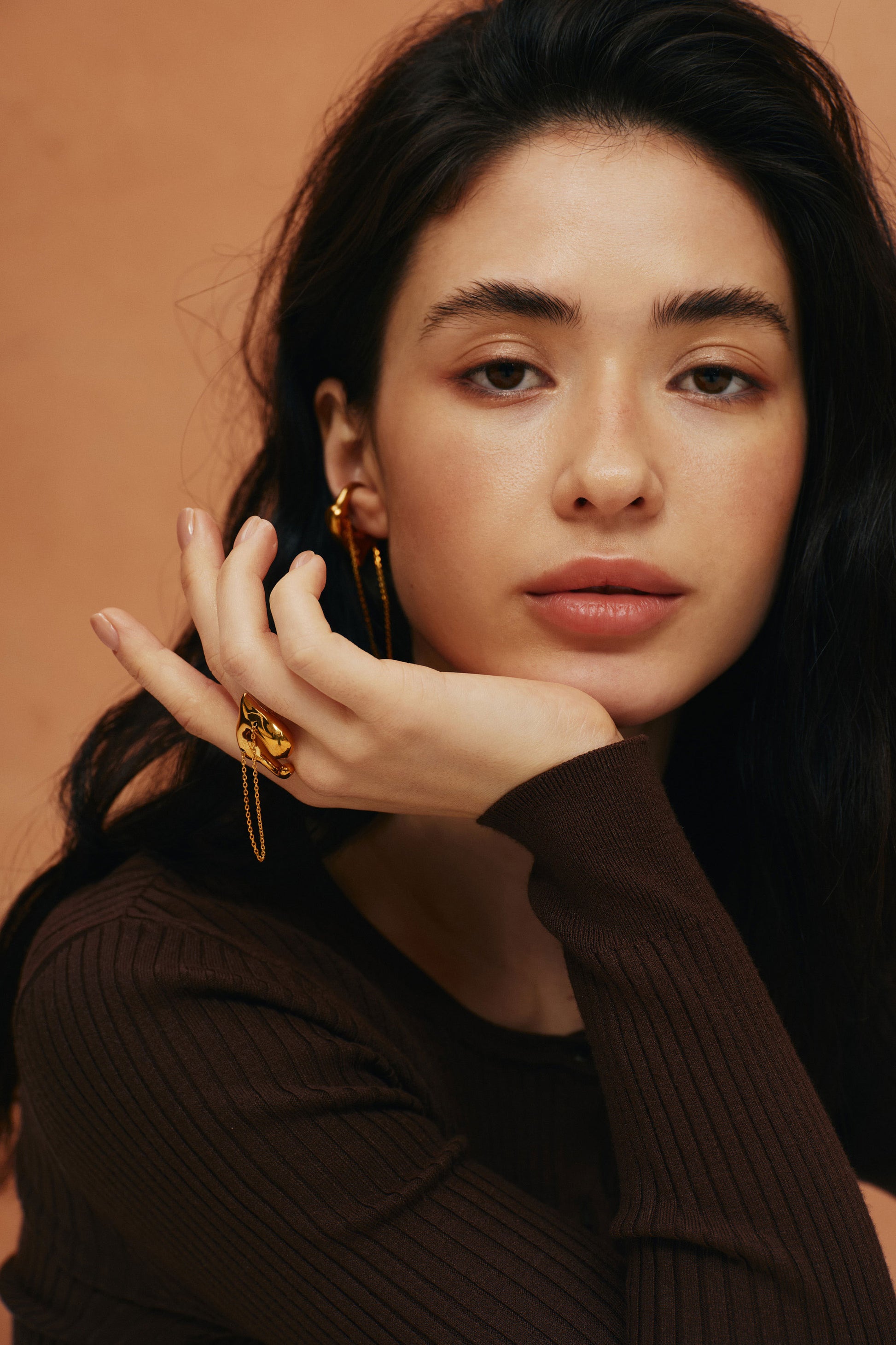 CARIÑO 3-IN-1 CUFF-RING IN 14K GOLD