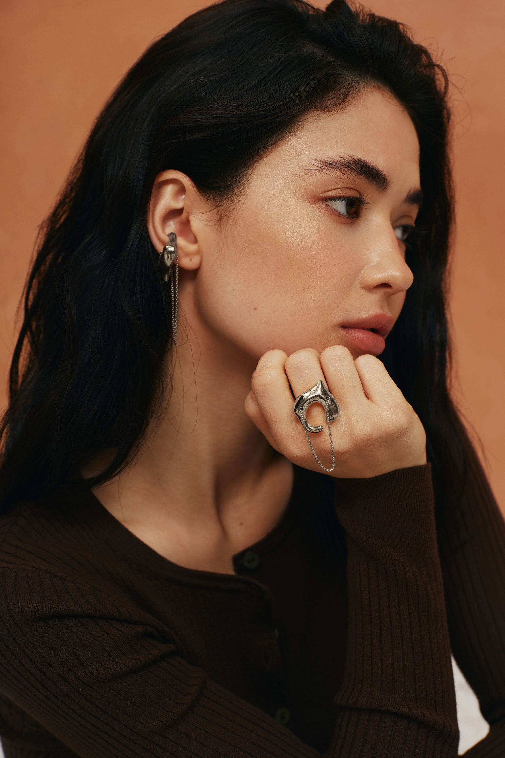 CARIÑO 3-IN-1 CUFF-RING IN STERLING SILVER