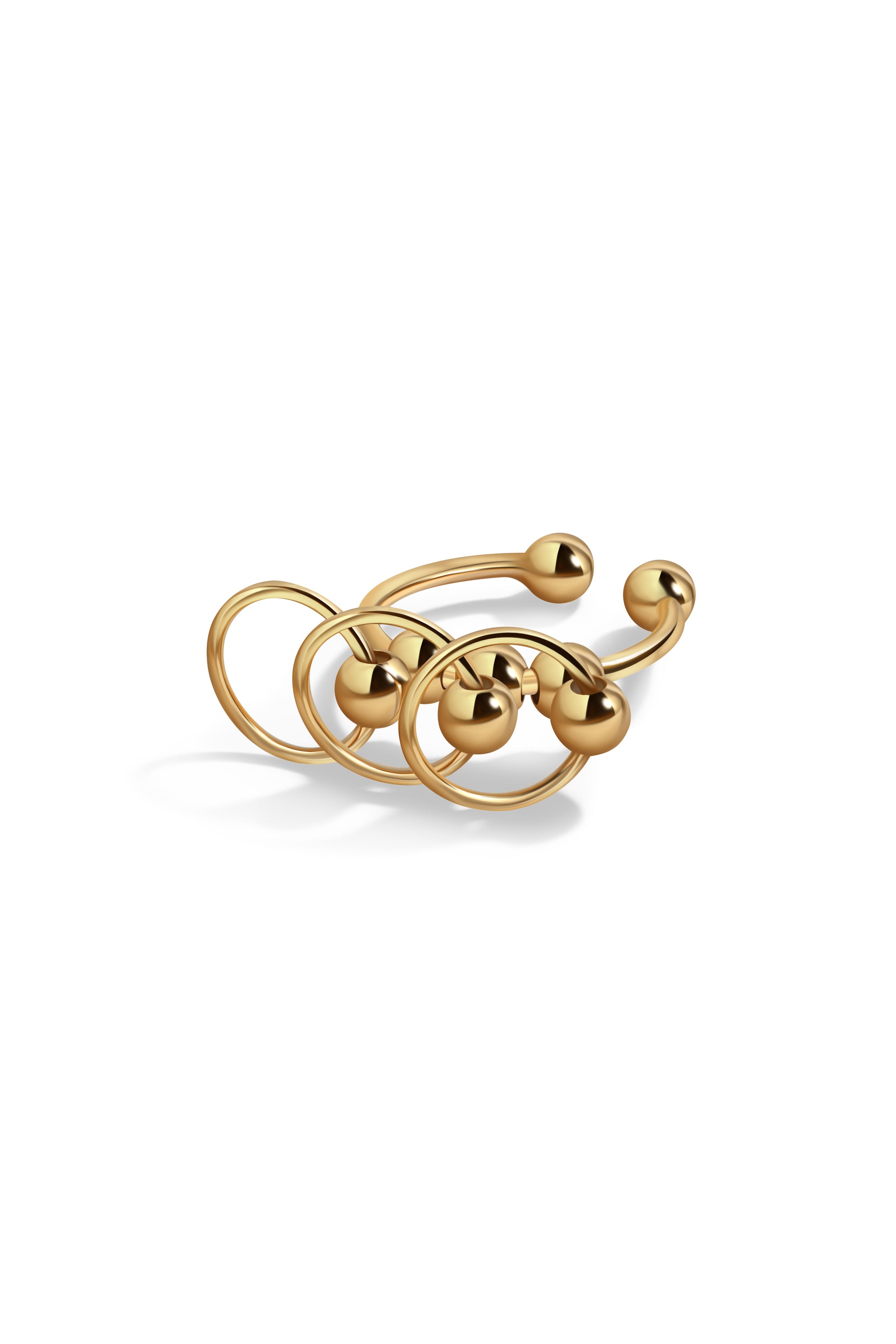 CENTRO 3-IN-1 EAR CUFF IN 14K GOLD