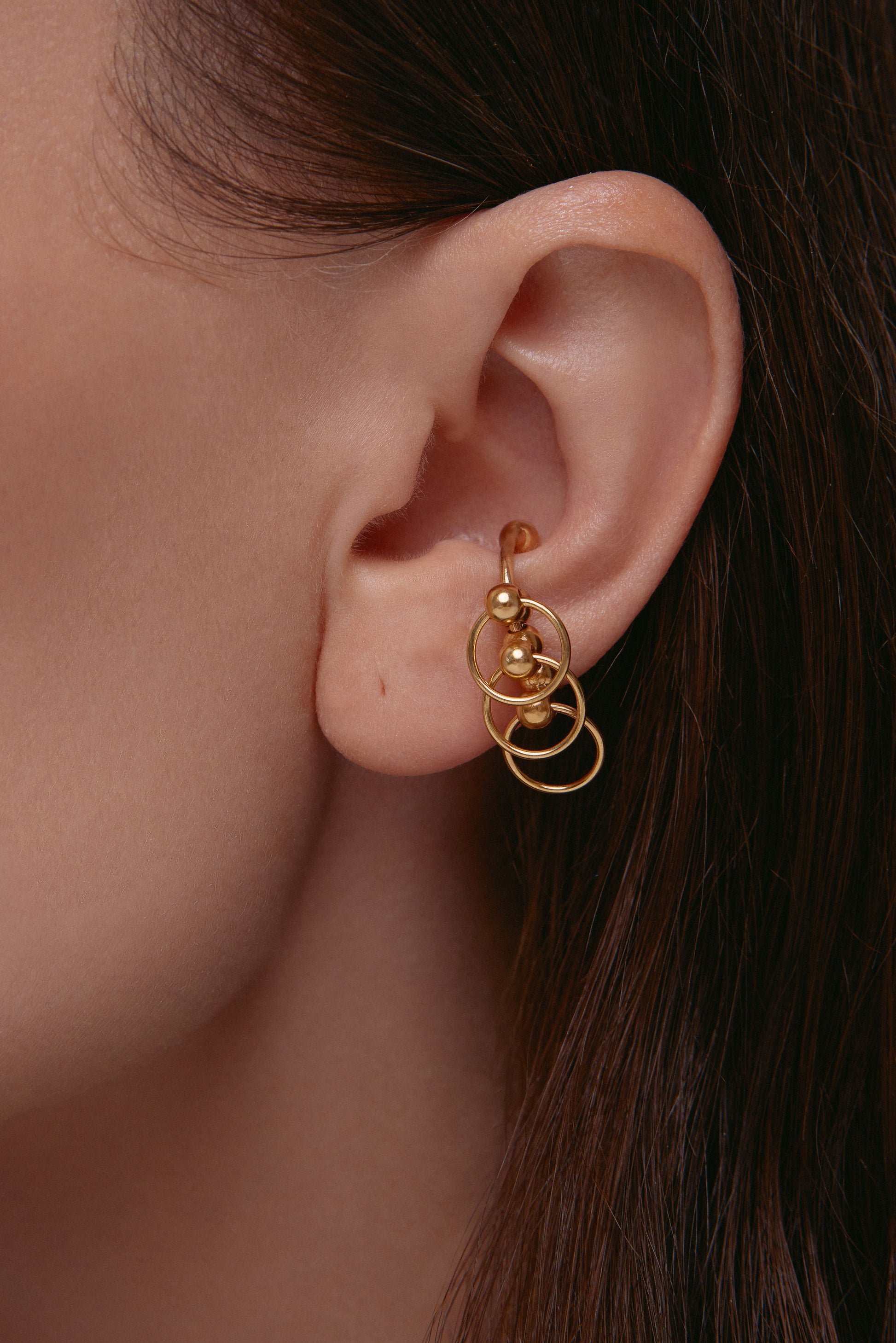 CENTRO 3-IN-1 EAR CUFF IN 14K GOLD