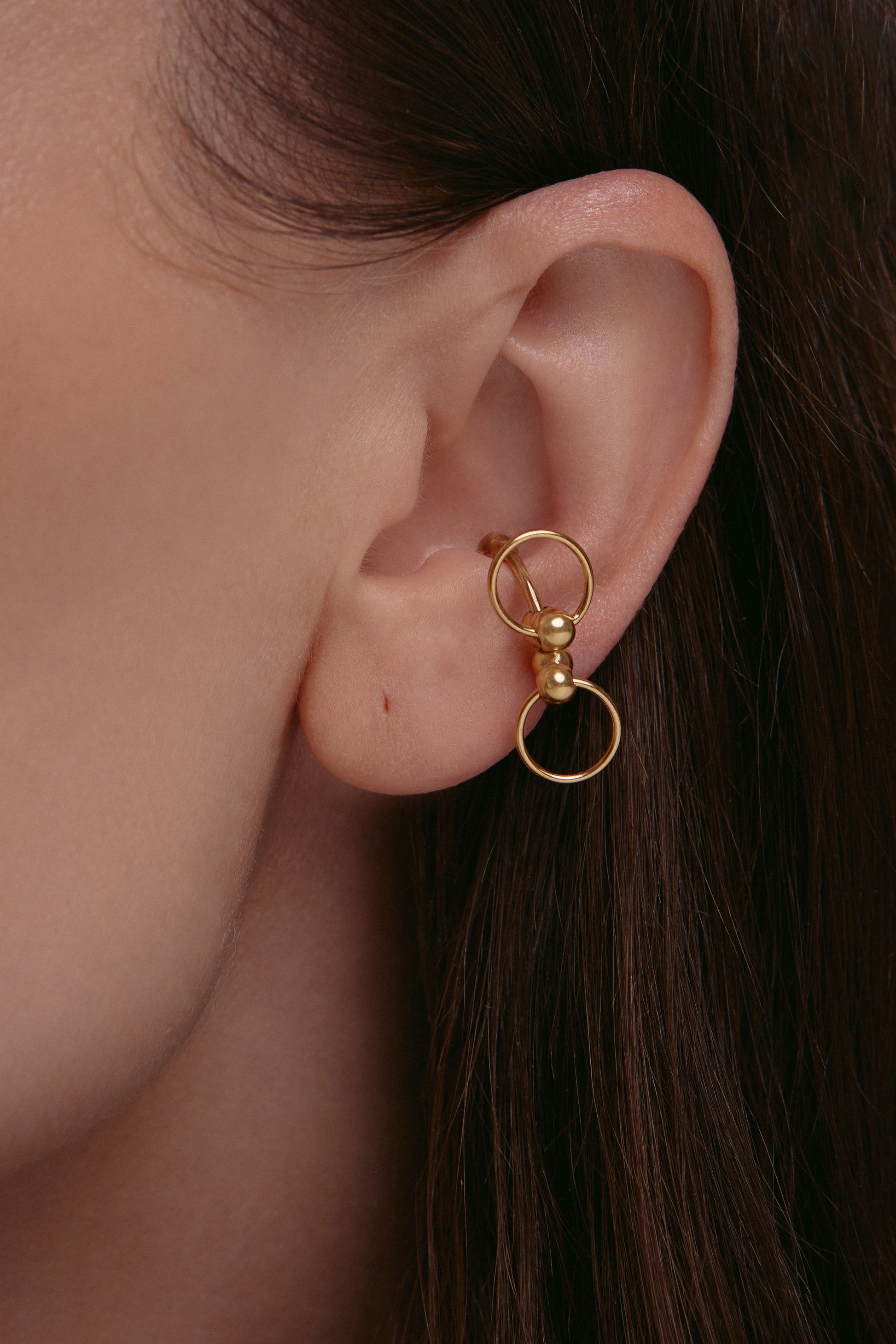 CENTRO 3-IN-1 EAR CUFF IN 14K GOLD