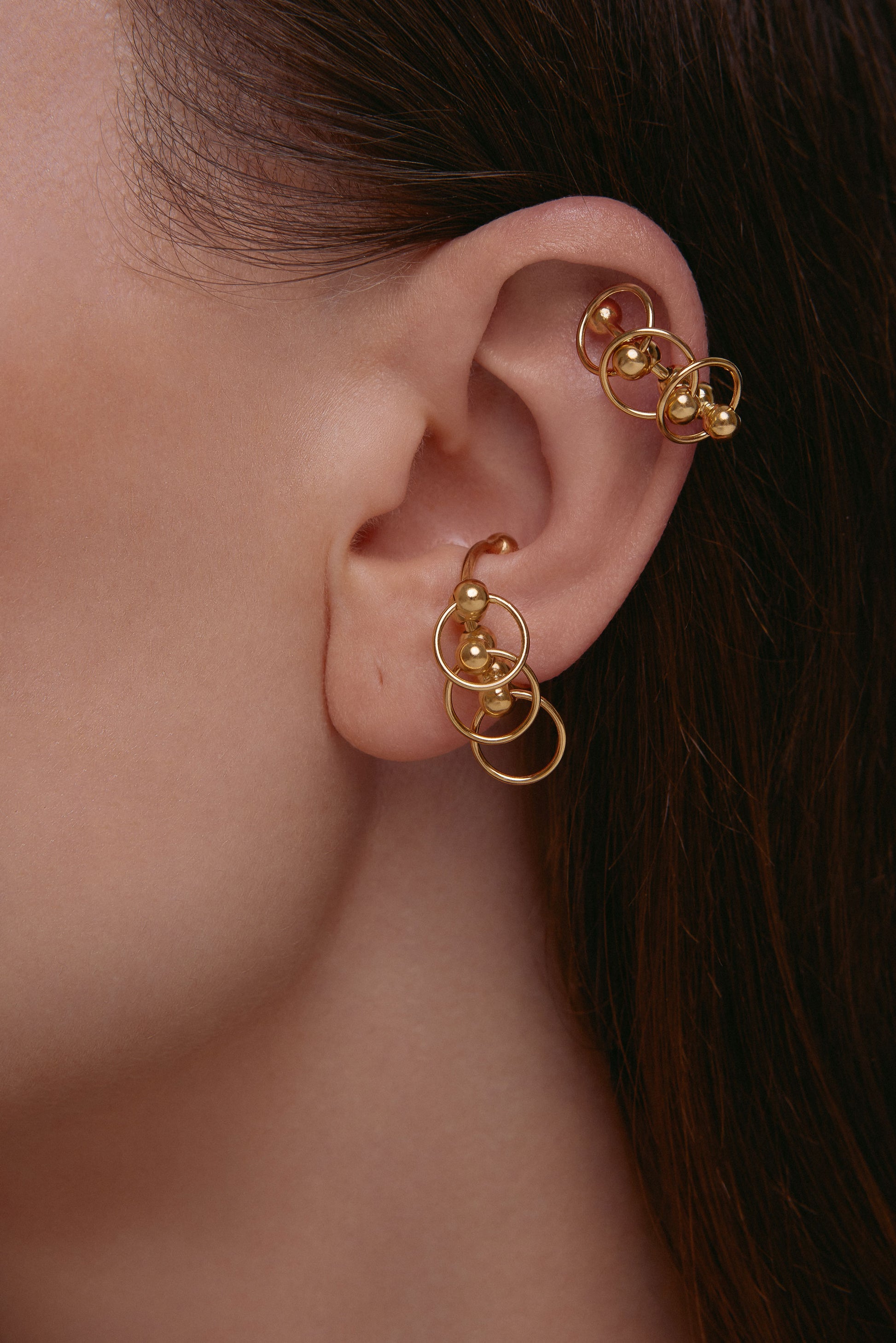 CENTRO 3-IN-1 EAR CUFF IN 14K GOLD