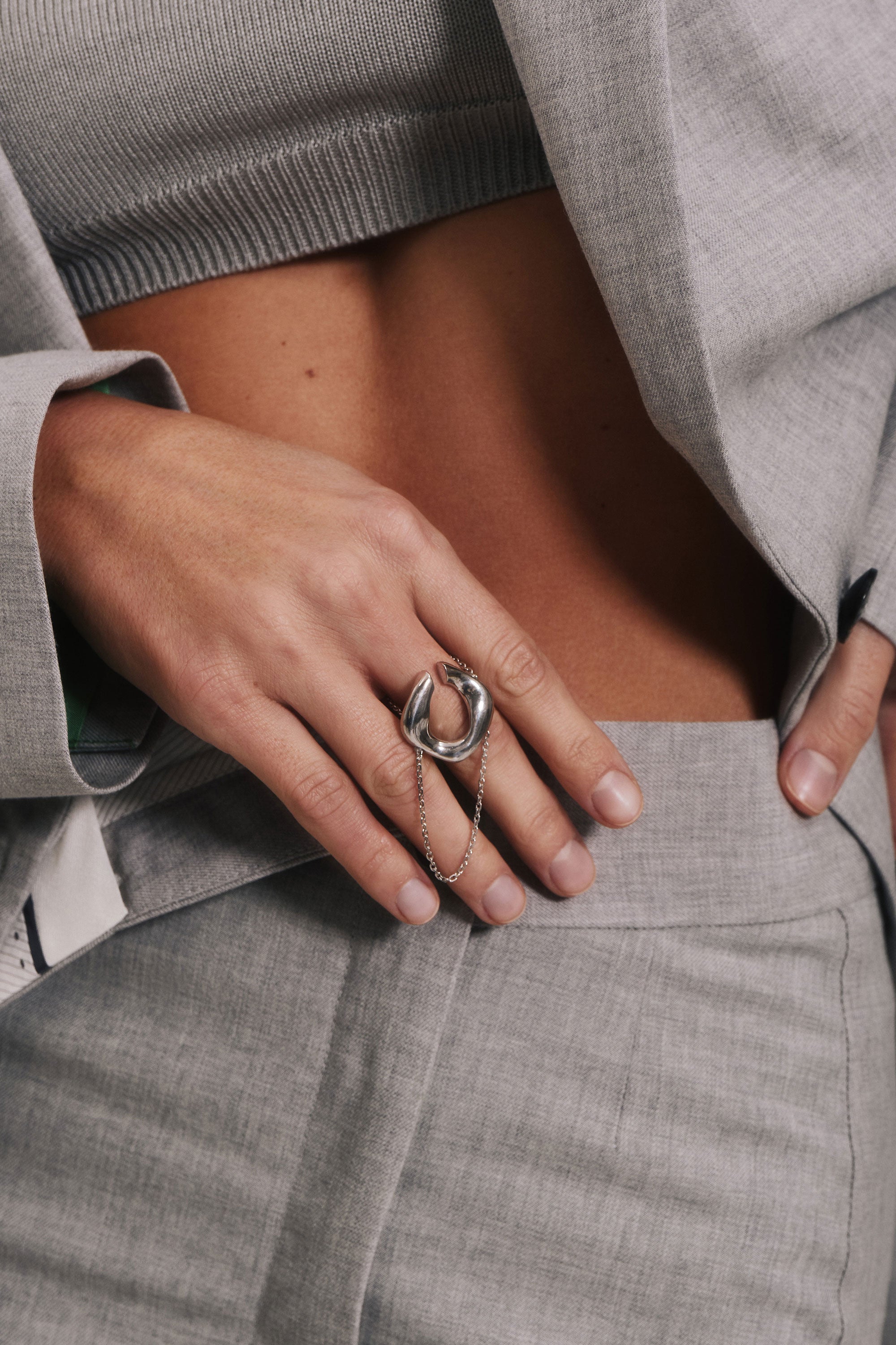 ENTERO 3-IN-1 CUFF-RING IN STERLING SILVER