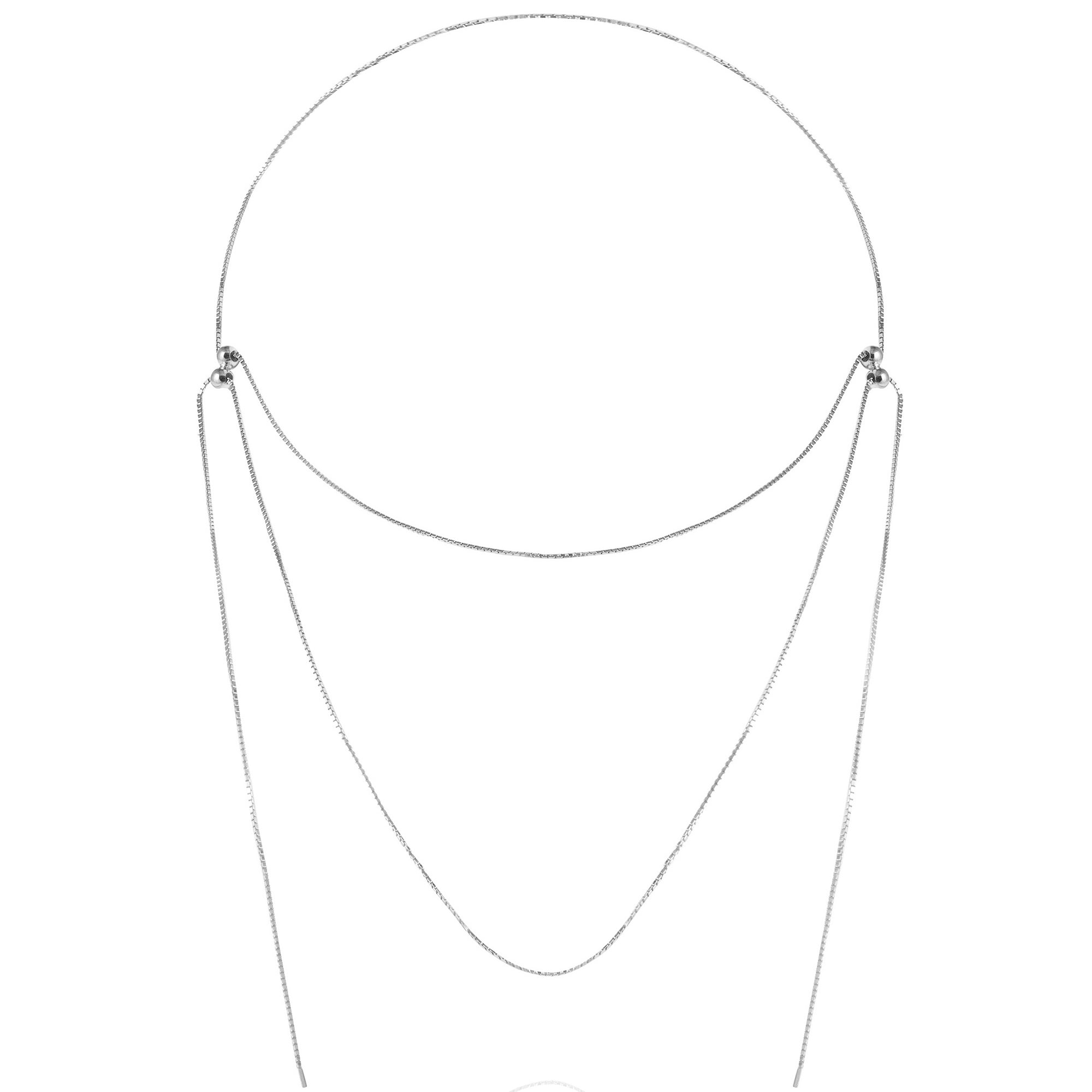 Silver Forma 7-in-1 necklace on a white background