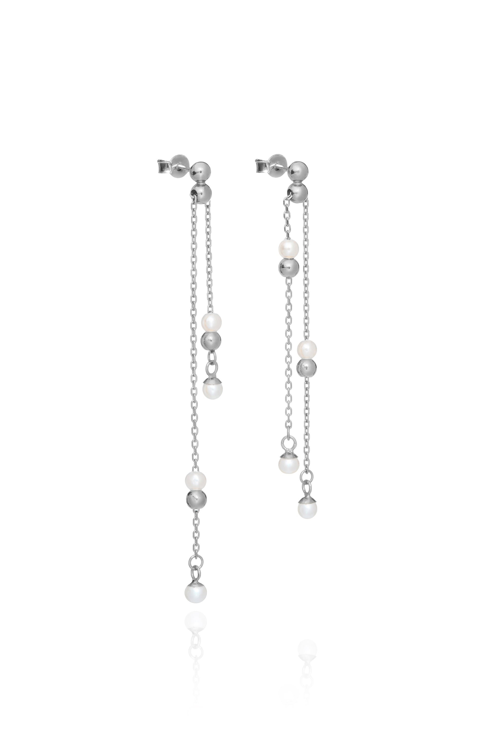 HIDE & SEEK 3-IN-1 LONG EARRINGS IN STERLING SILVER
