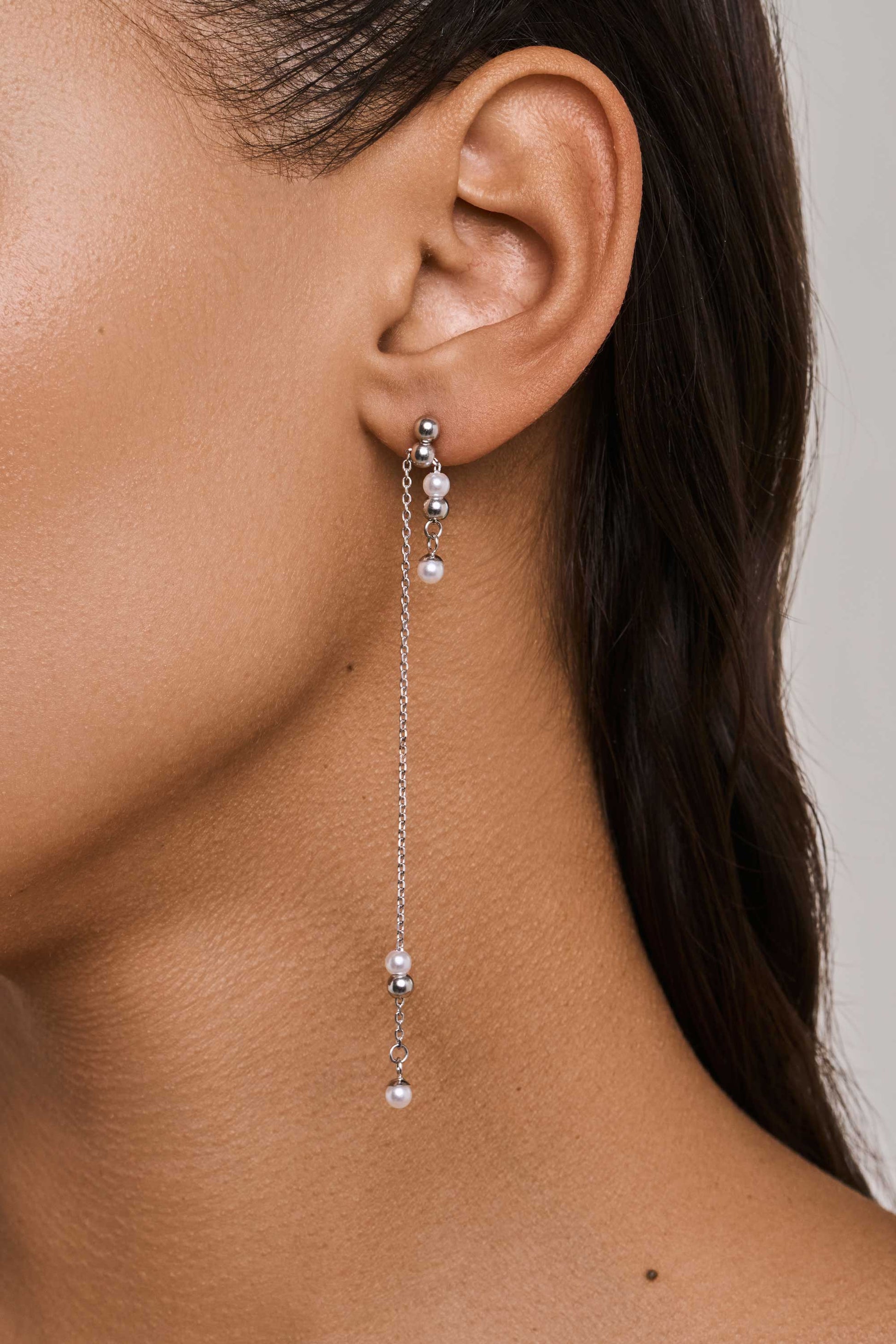 HIDE & SEEK 3-IN-1 LONG EARRINGS IN STERLING SILVER