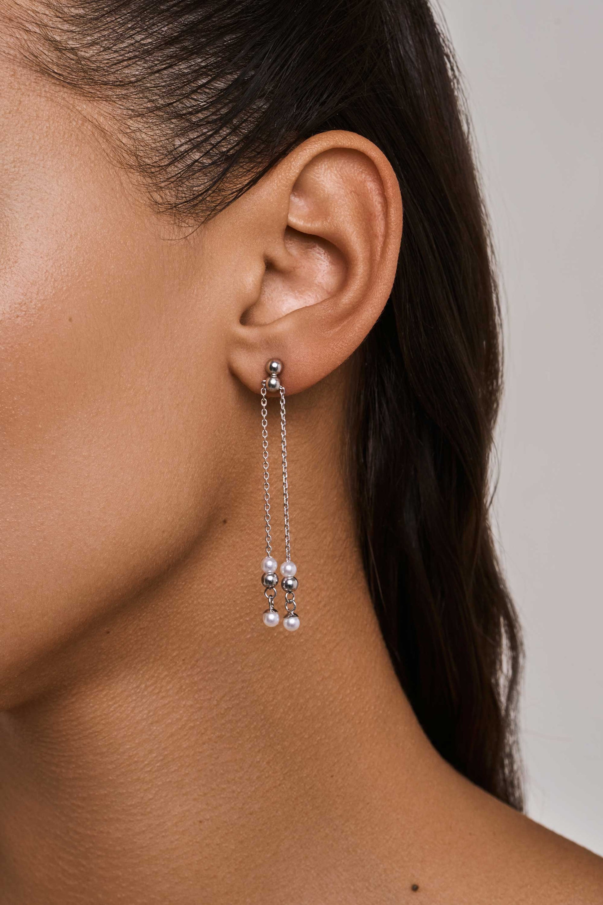 HIDE & SEEK 3-IN-1 LONG EARRINGS IN STERLING SILVER