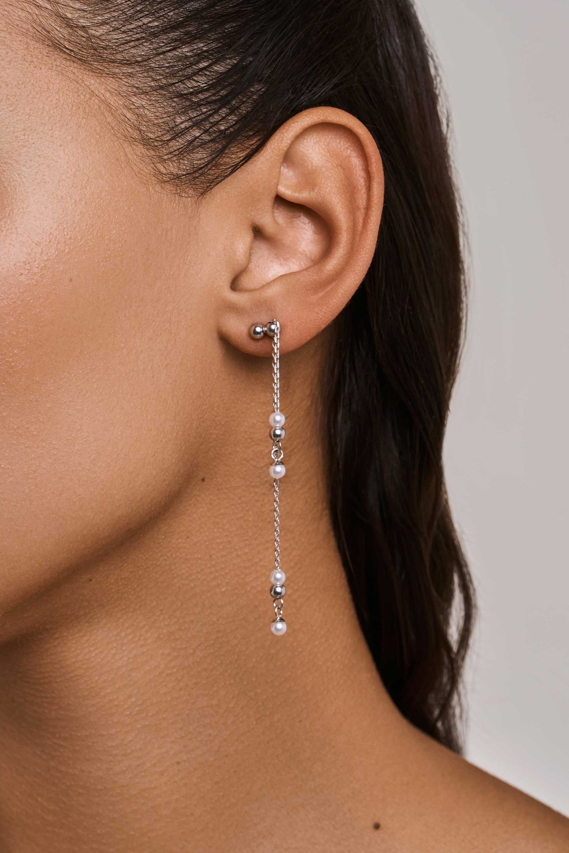 HIDE & SEEK 3-IN-1 LONG EARRINGS IN STERLING SILVER