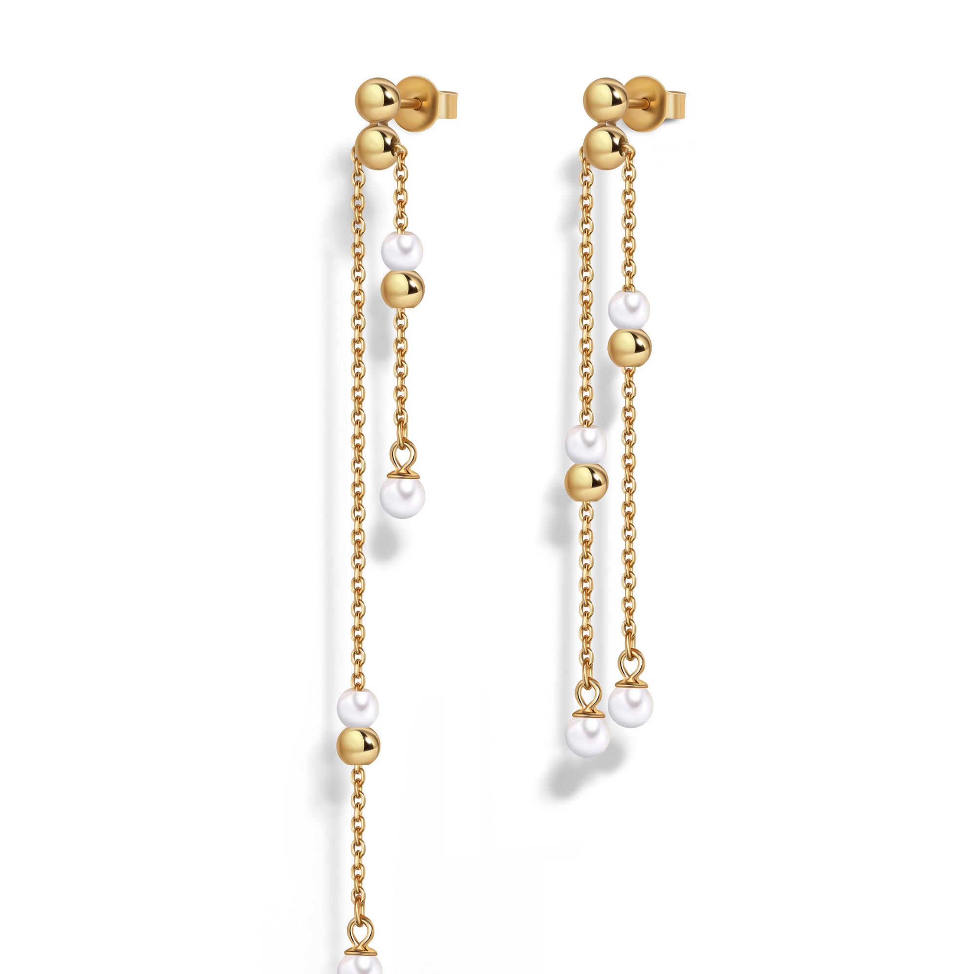 HIDE & SEEK 3-IN-1 LONG EARRINGS IN 14K GOLD