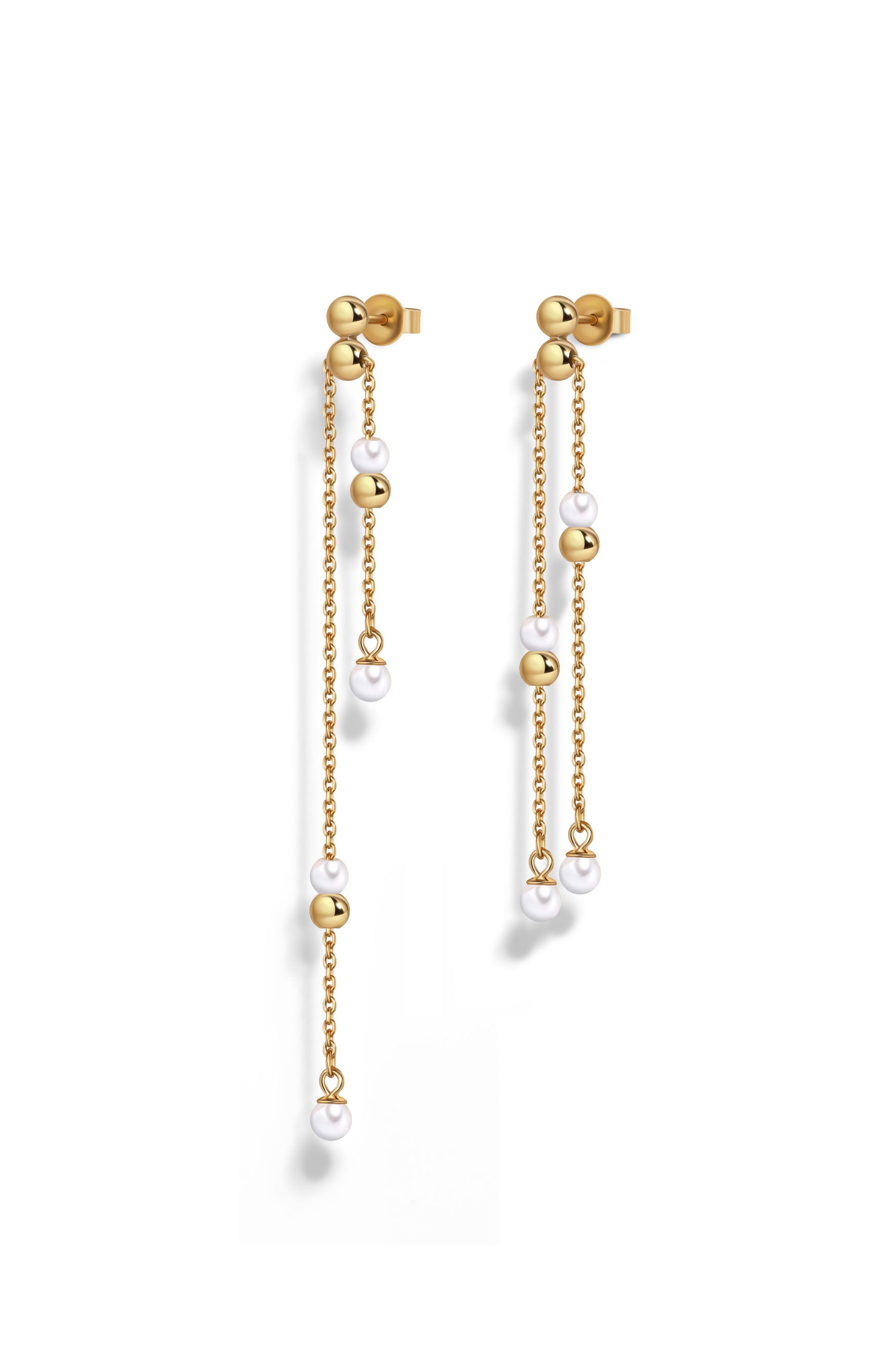 HIDE & SEEK 3-IN-1 LONG EARRINGS IN 14K GOLD