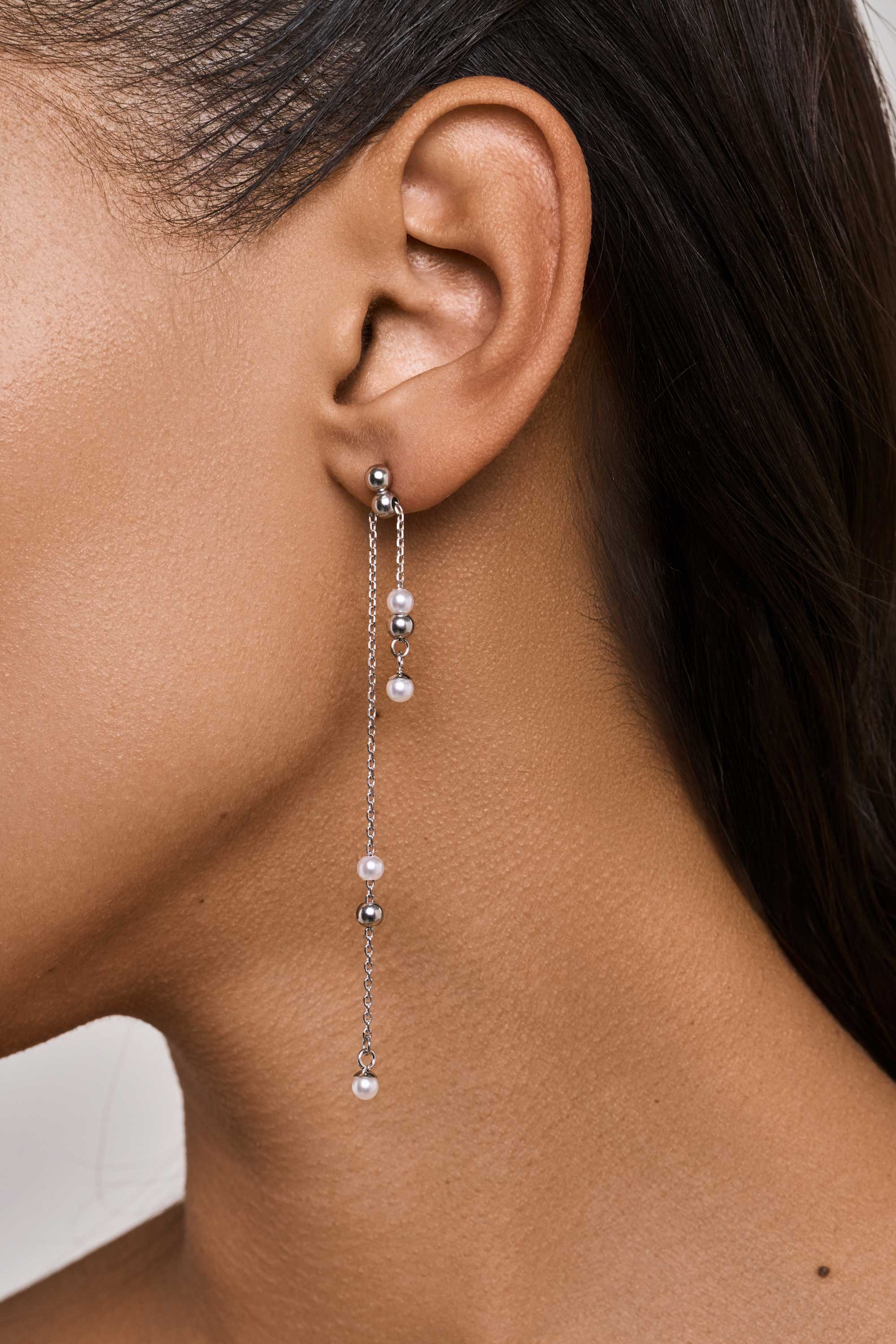HIDE & SEEK 3-IN-1 LONG EARRINGS IN STERLING SILVER