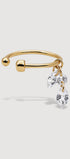 Gold ear cuff with marquise cubic-zirconia pendant