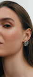 Set of modular ear jewelry with gems on the ear