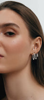 Set of modular ear jewelry with gems on the ear