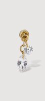 Gold earring with clear gemstones