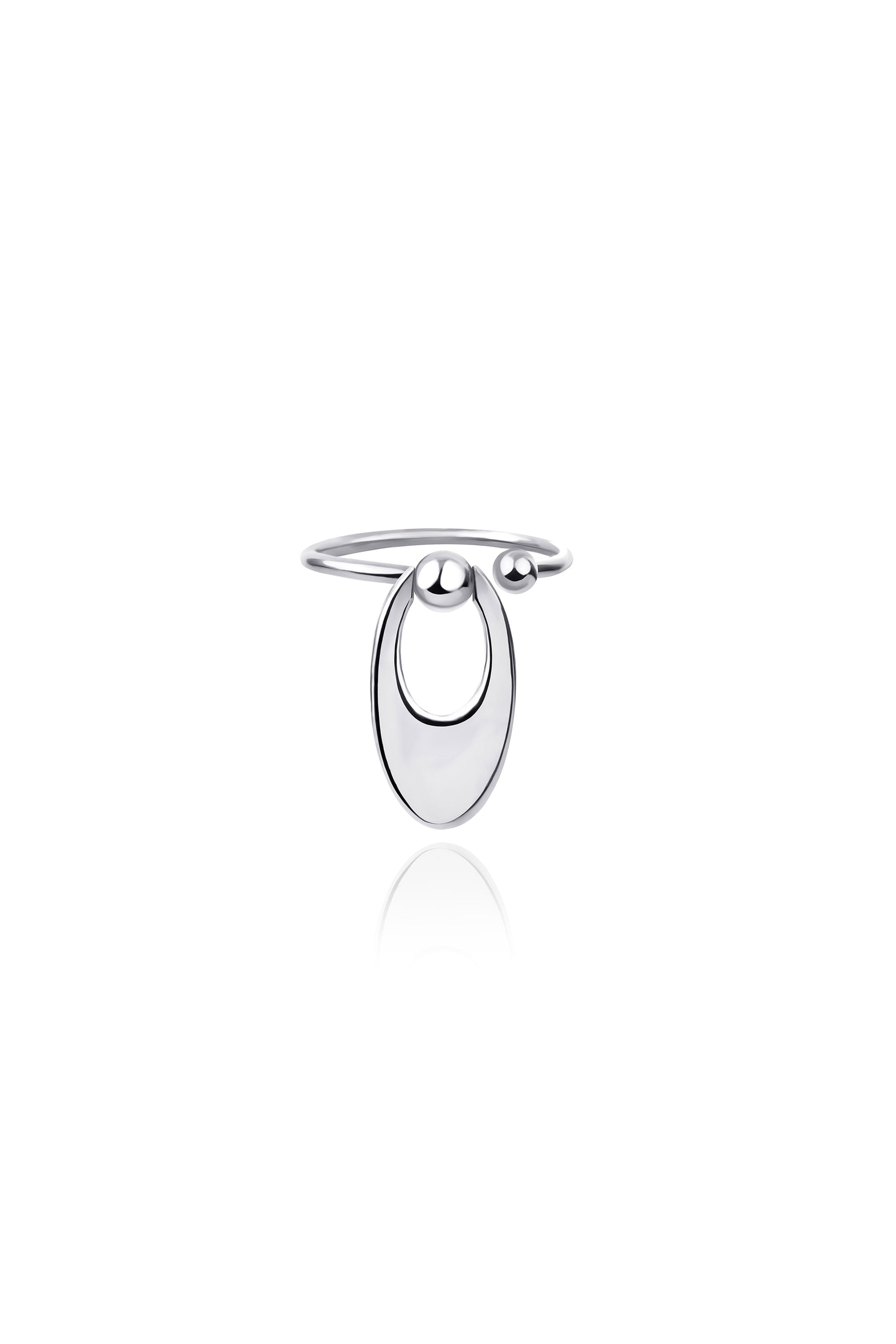 NIMBO OVAL 2-IN-1 RING IN STERLING SILVER