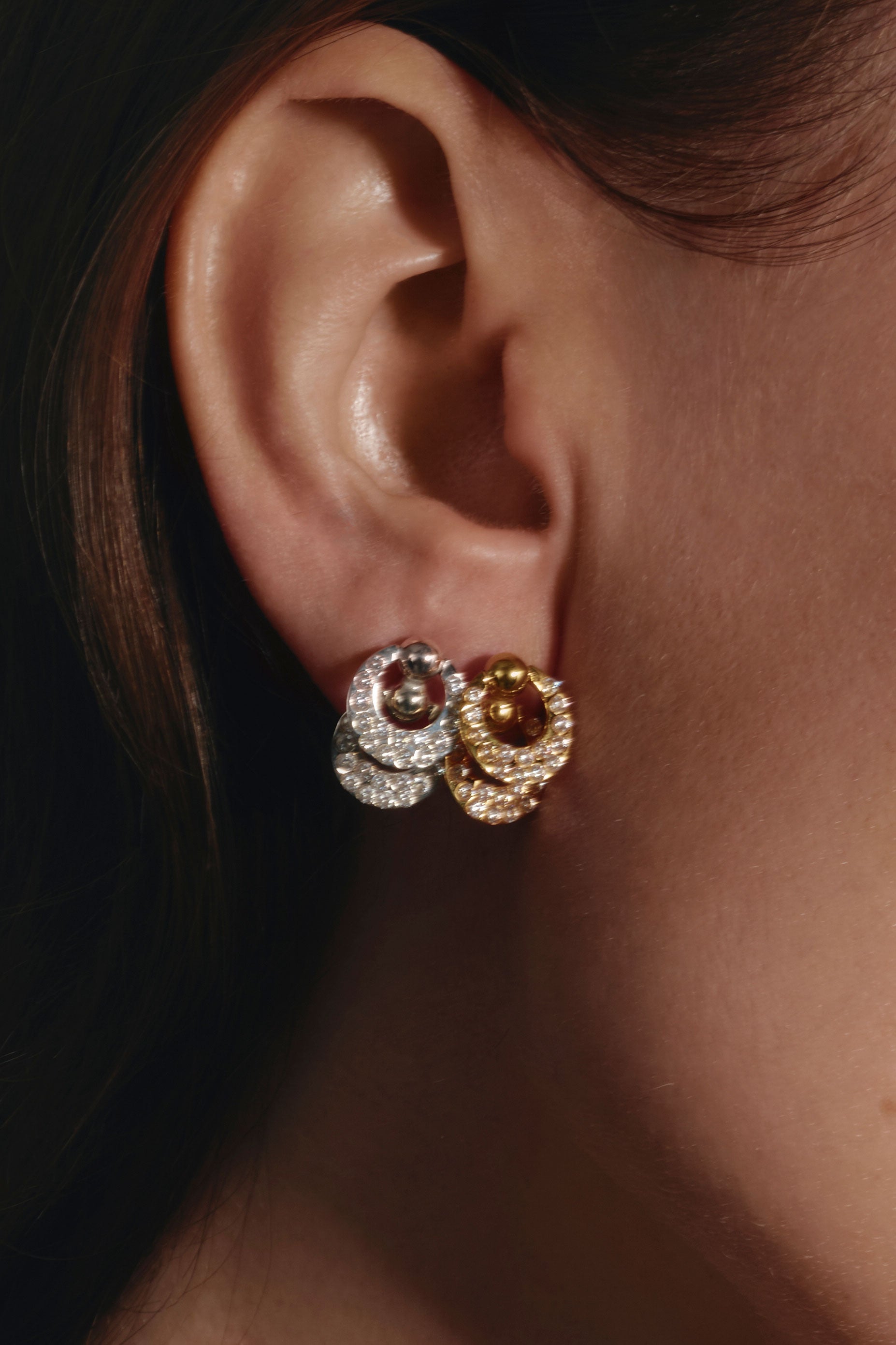NIMBO ROUND 2-IN-1 EARRINGS IN 14K GOLD