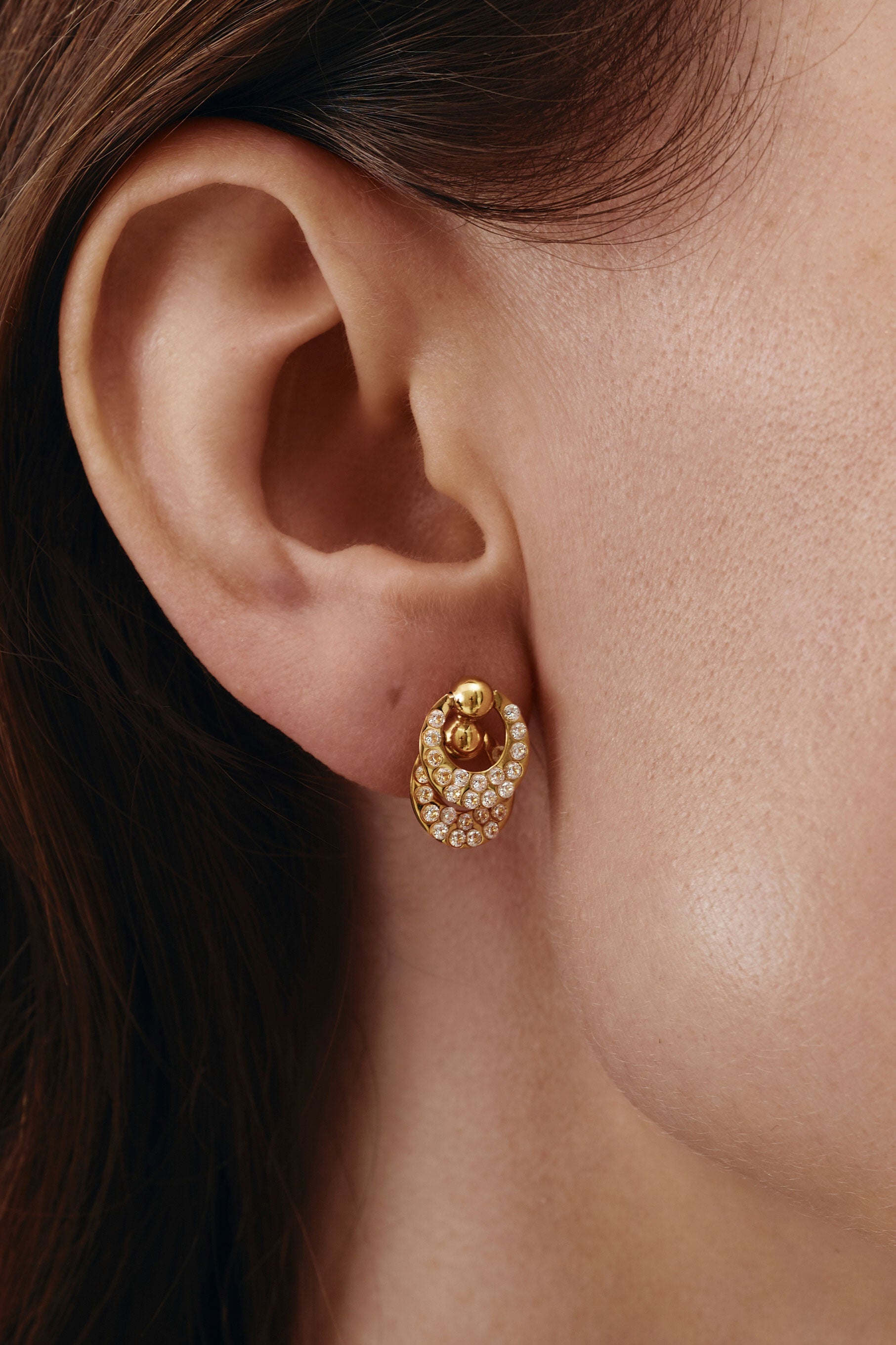 NIMBO ROUND 2-IN-1 EARRINGS IN STERLING SILVER