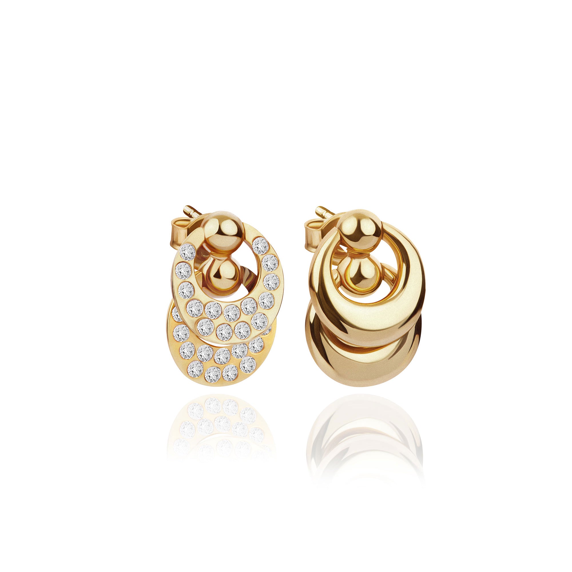 NIMBO ROUND 2-IN-1 EARRINGS IN STERLING SILVER