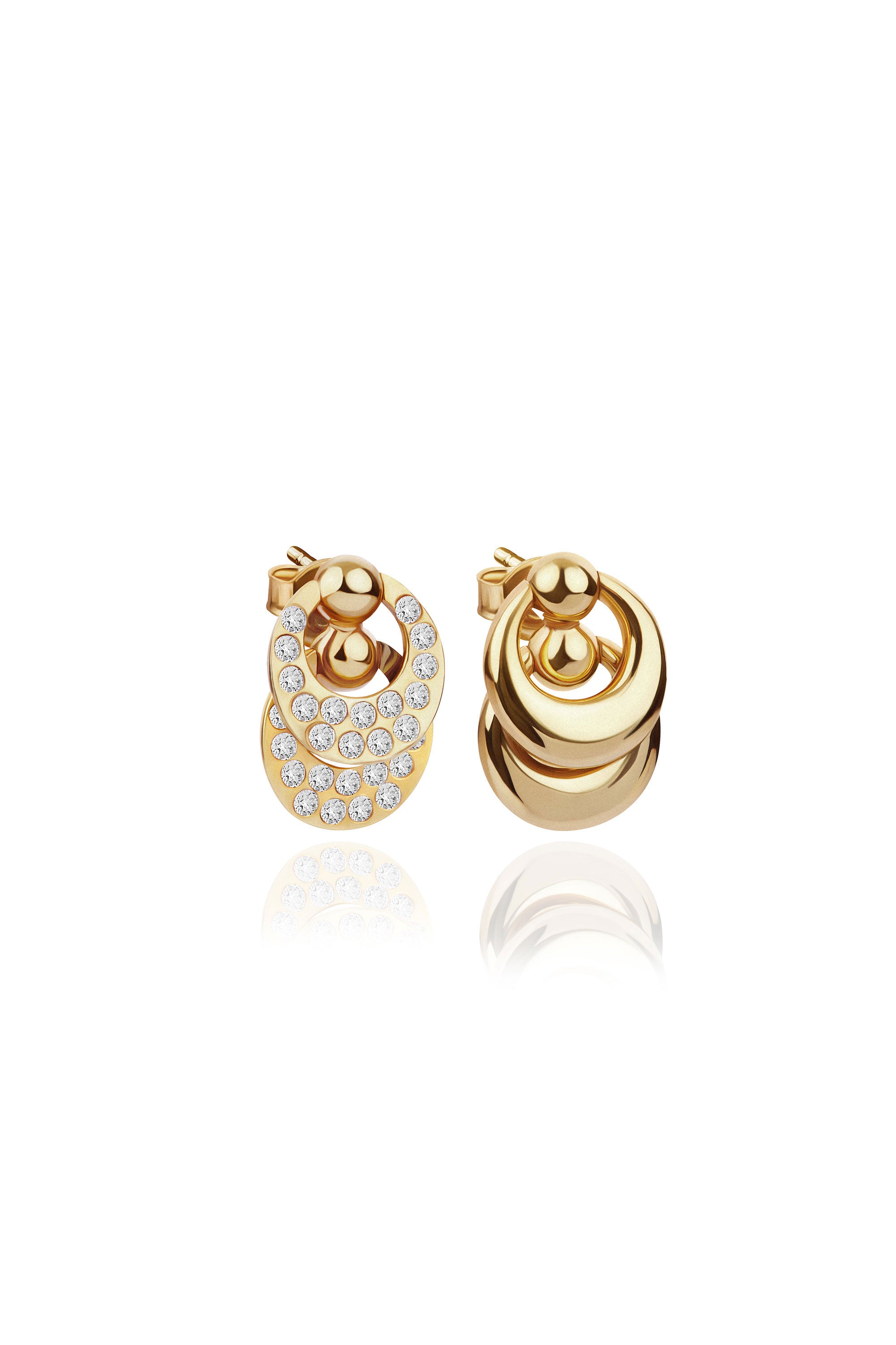 NIMBO ROUND 2-IN-1 EARRINGS IN 14K GOLD