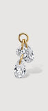 Gold pear-shaped cubic zirconia detachable pendant