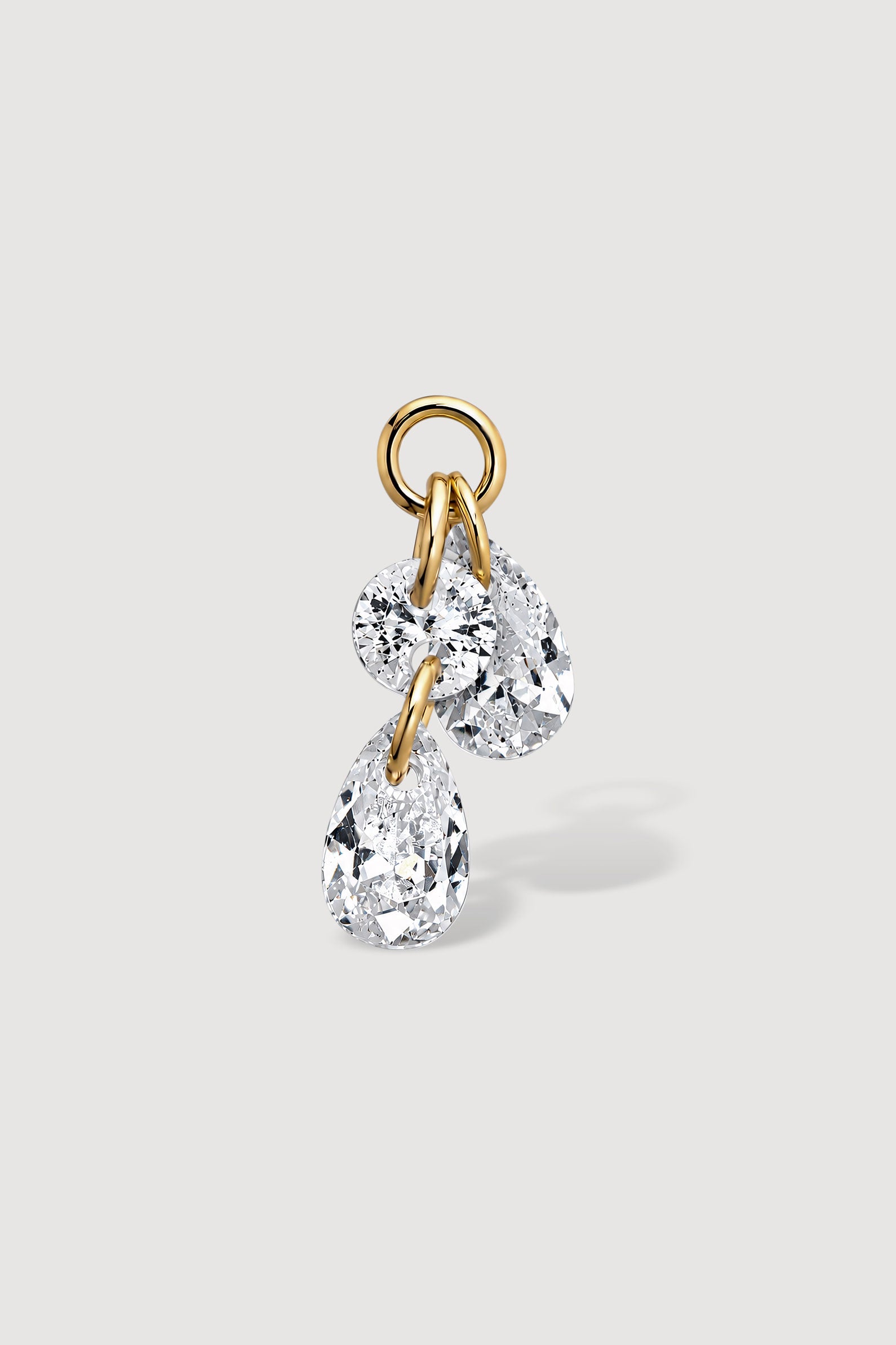 Gold pear-shaped cubic zirconia detachable pendant