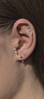 Curated ear composition with modular gems jewelry