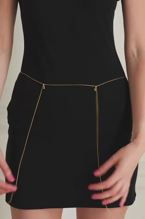CALOR 3-IN-1 BODY CHAIN IN 14K GOLD