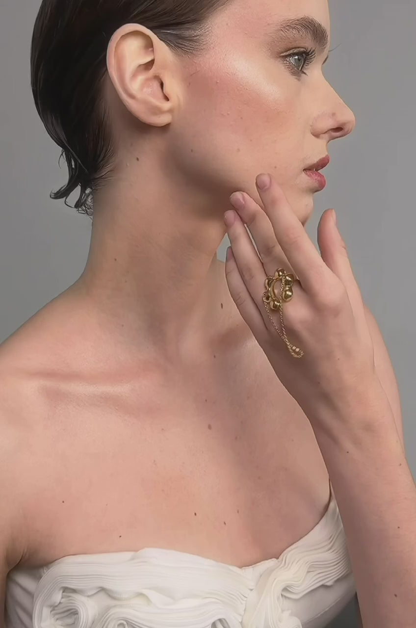 MALVA 3-IN-1 CUFF-RING IN STERLING SILVER