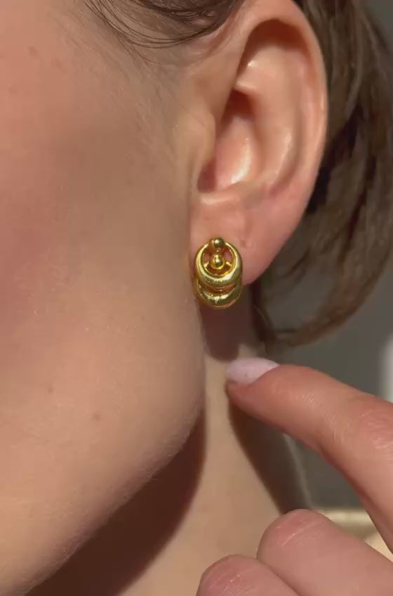 NIMBO ROUND 2-IN-1 EARRINGS IN STERLING SILVER