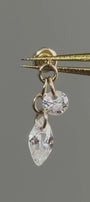 Reversible marquise earring in gold