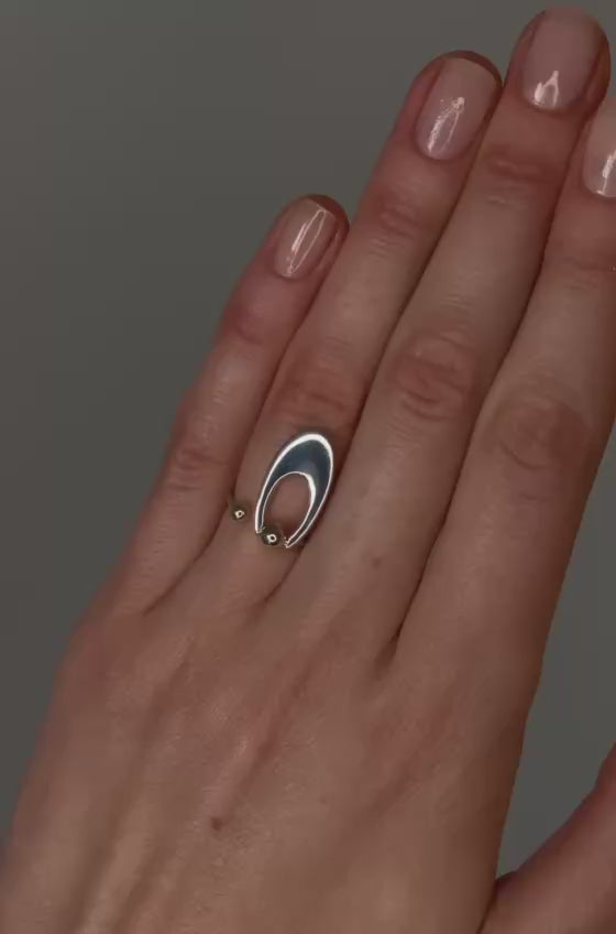 NIMBO OVAL 2-IN-1 RING IN 14K GOLD