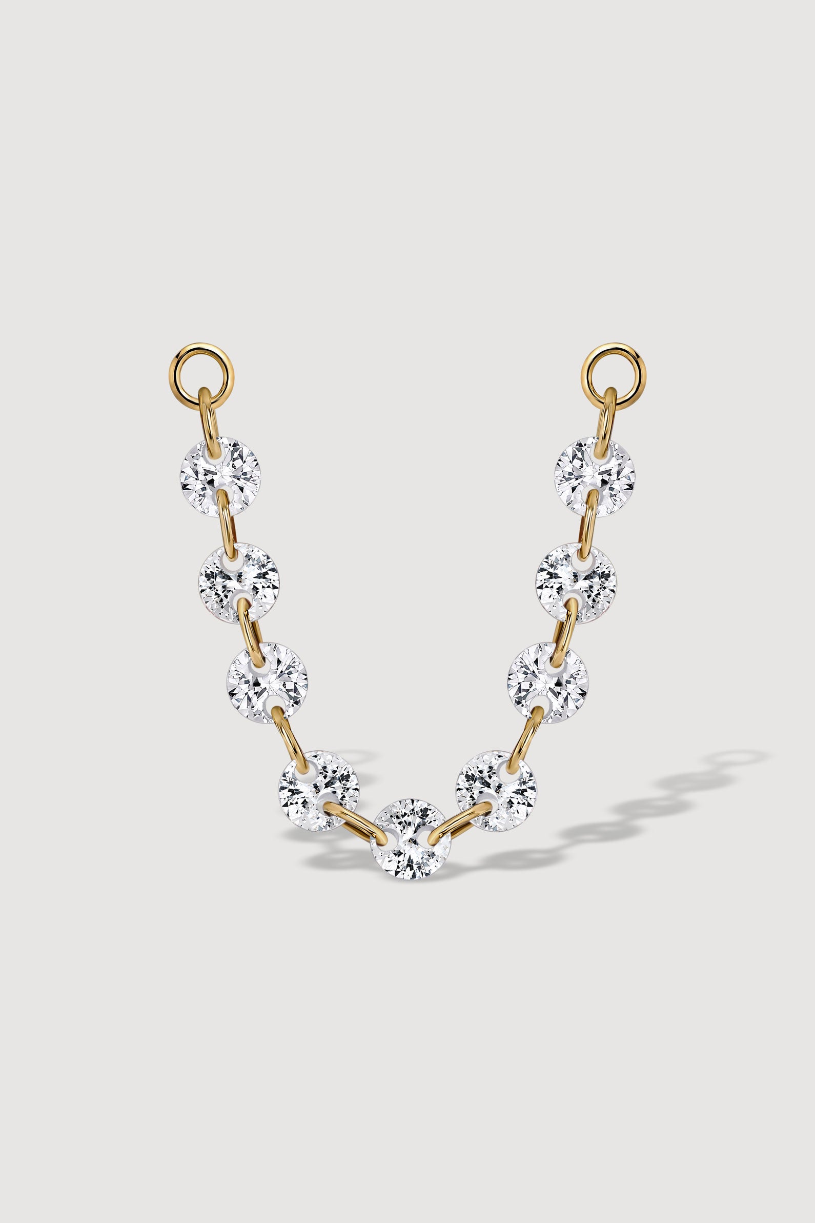Frameless round brilliant-cut cubic zirconia connector