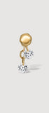 Gold reversible earring with round cut gems