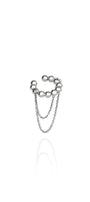 Silver cuff-ring on a white background