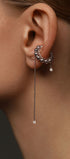 Asymmetric silver ear cuff with gems