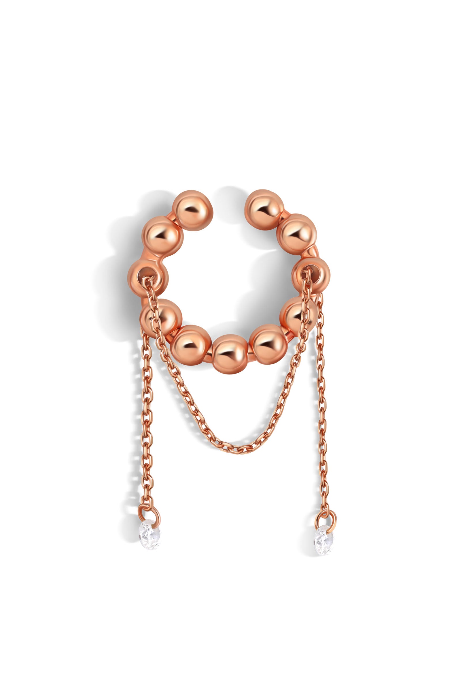 SOL 5-IN-1 CUFF-RING WITH GEMS IN 14K GOLD