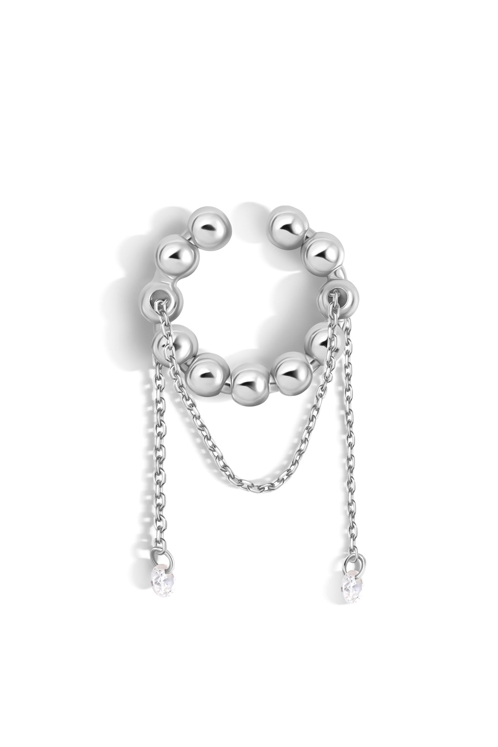 SOL 5-IN-1 CUFF-RING WITH GEMS IN 14K GOLD