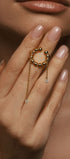 Gold midi ring with chains and gems