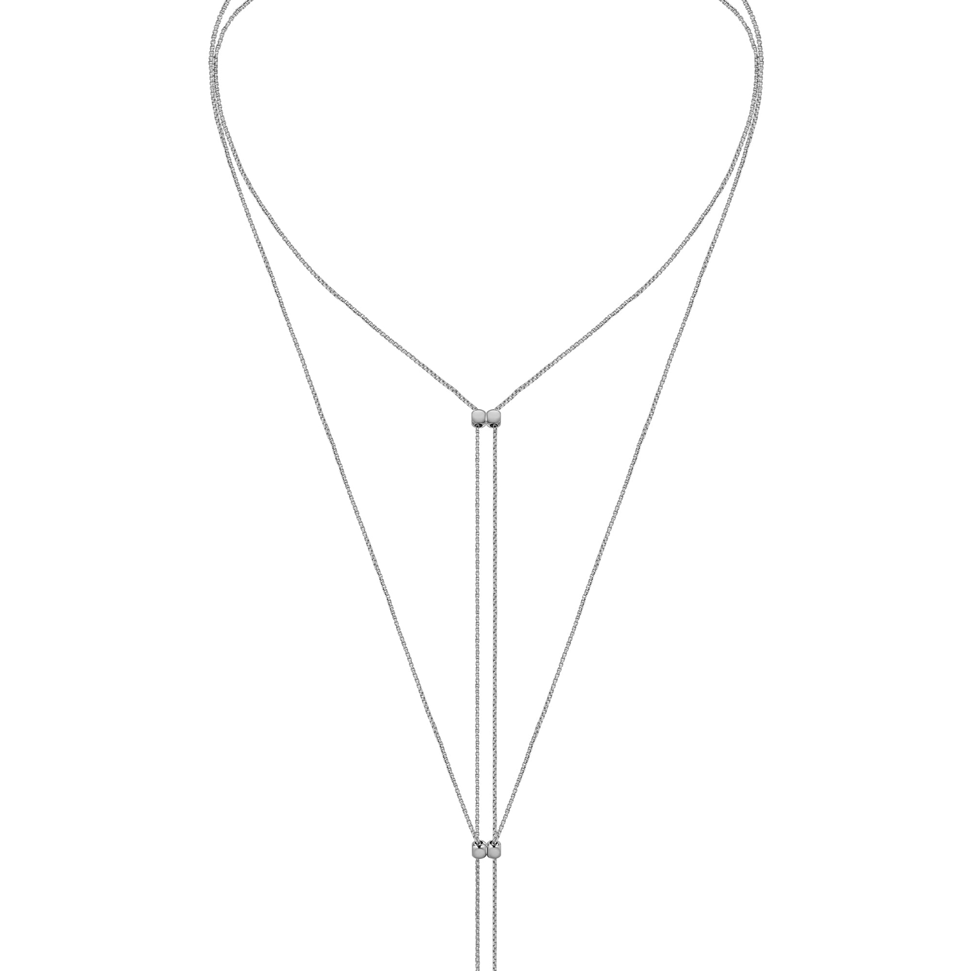 Silver Urbe 11-in-1 necklace on white background