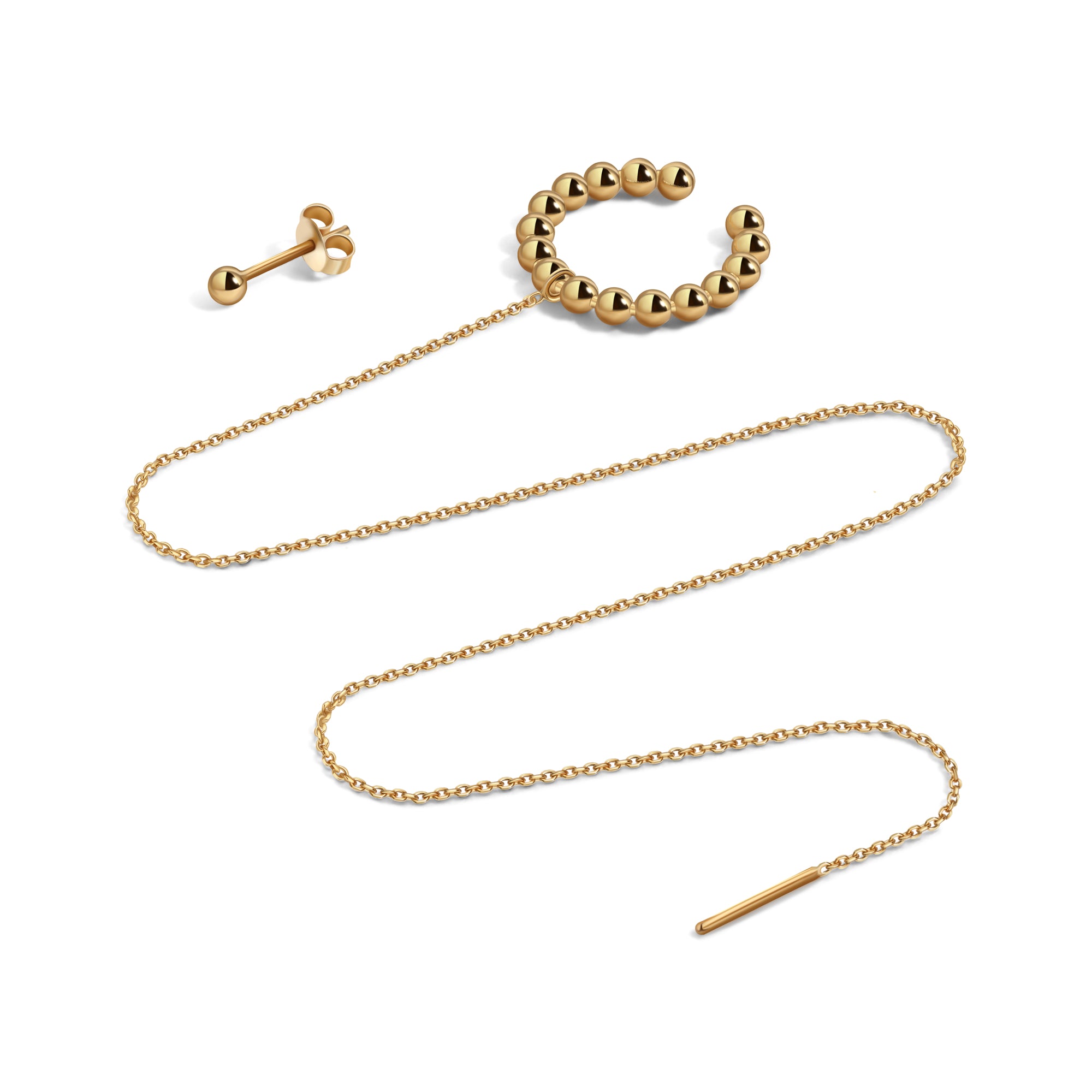 VERANO ASYMMETRICAL EARRINGS IN 14K GOLD